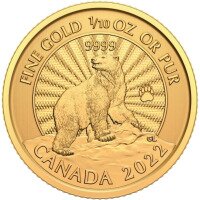 Majestic Polar Bear Gold Coin 0,10 oz