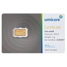 1g Gold Bar Umicore