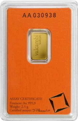 2.5g Gold Bar  Valcambi