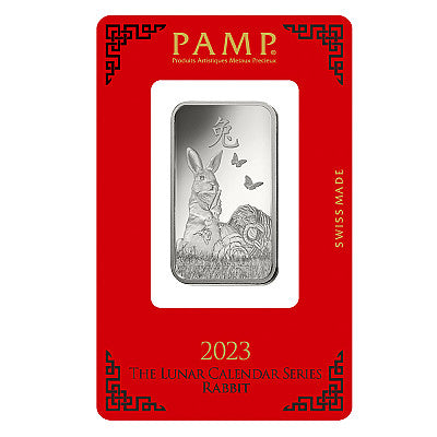 10g Lunar Rabbit Silver Bar PAMP