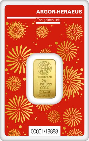 5g Gold Bar Argor-Heraeus Year Of The Dragon