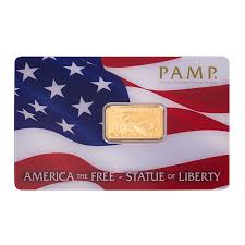 5g Gold Bar PAMP Statue of Liberty