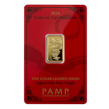 5g Gold bar PAMP Lunar Legends Azure Dragon