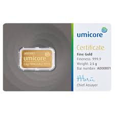 2.5g Gold Bar Umicore