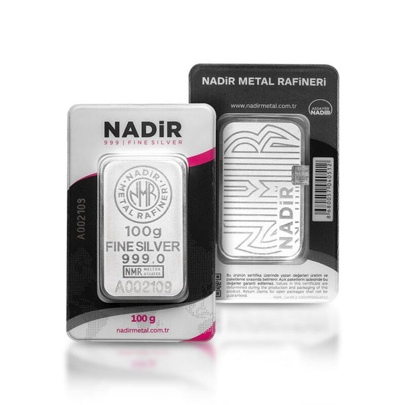 100g Silver Bar | Nadir Metal Rafineri
