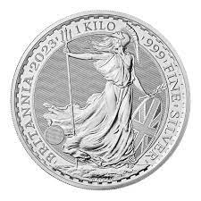 Britannia Silver coin 1 Kilo Elizabeth II-Λίρα Αγγλίας ασημένια