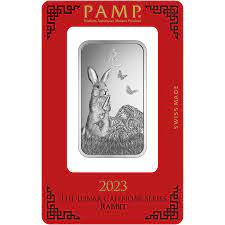 1 oz Lunar Rabbit Silver Bar PAMP