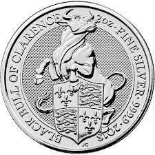 Queen's Beasts Black Bull Silver Coin 2 oz